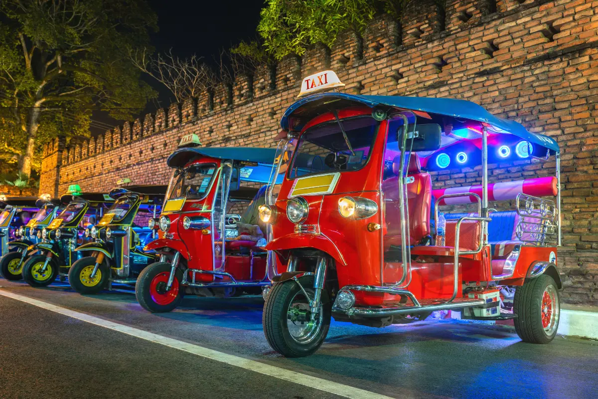 Branded auto rickshaw on an Indian street